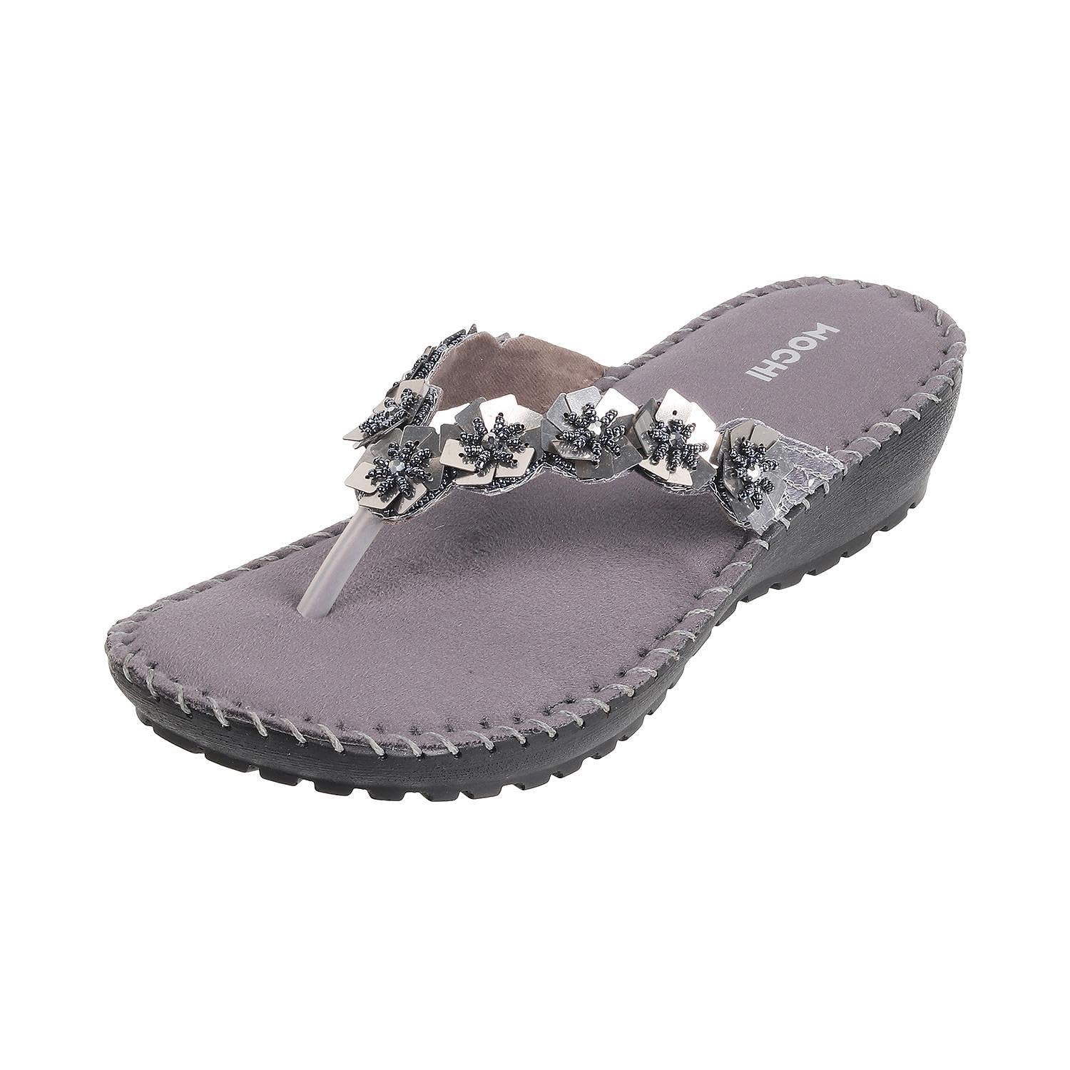 Mochi Women Gun Metal Suede Comfort Slip-on Sandal UK/7 EU/40 (44-98) (B0CQHD5BXX) Amazon Price History, Amazon Price Tracker