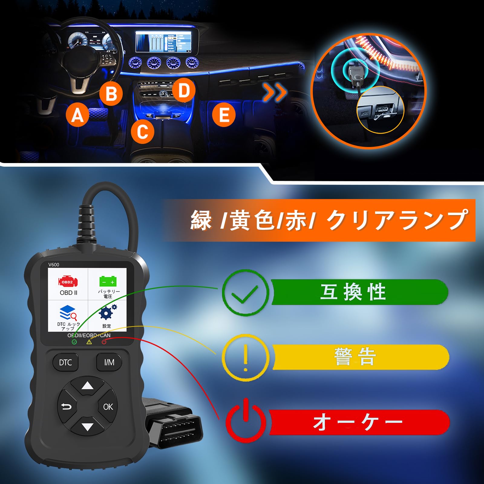 Amazon.co.jp: iKiKin 故障診断機 OBD2 スキャナ 車診断スキャンツール