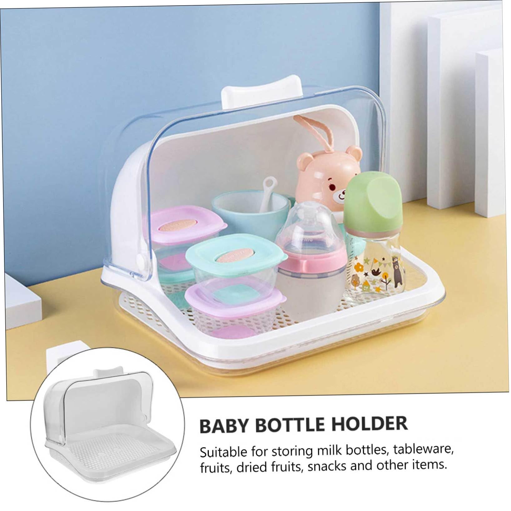 Levemolo Boîte de Séchage pour Biberons et Rangement de Vaisselle Bébé en PP Blanc, Porte-Bouteilles Pratique pour Stockage et Séchage de Produits Infantiles