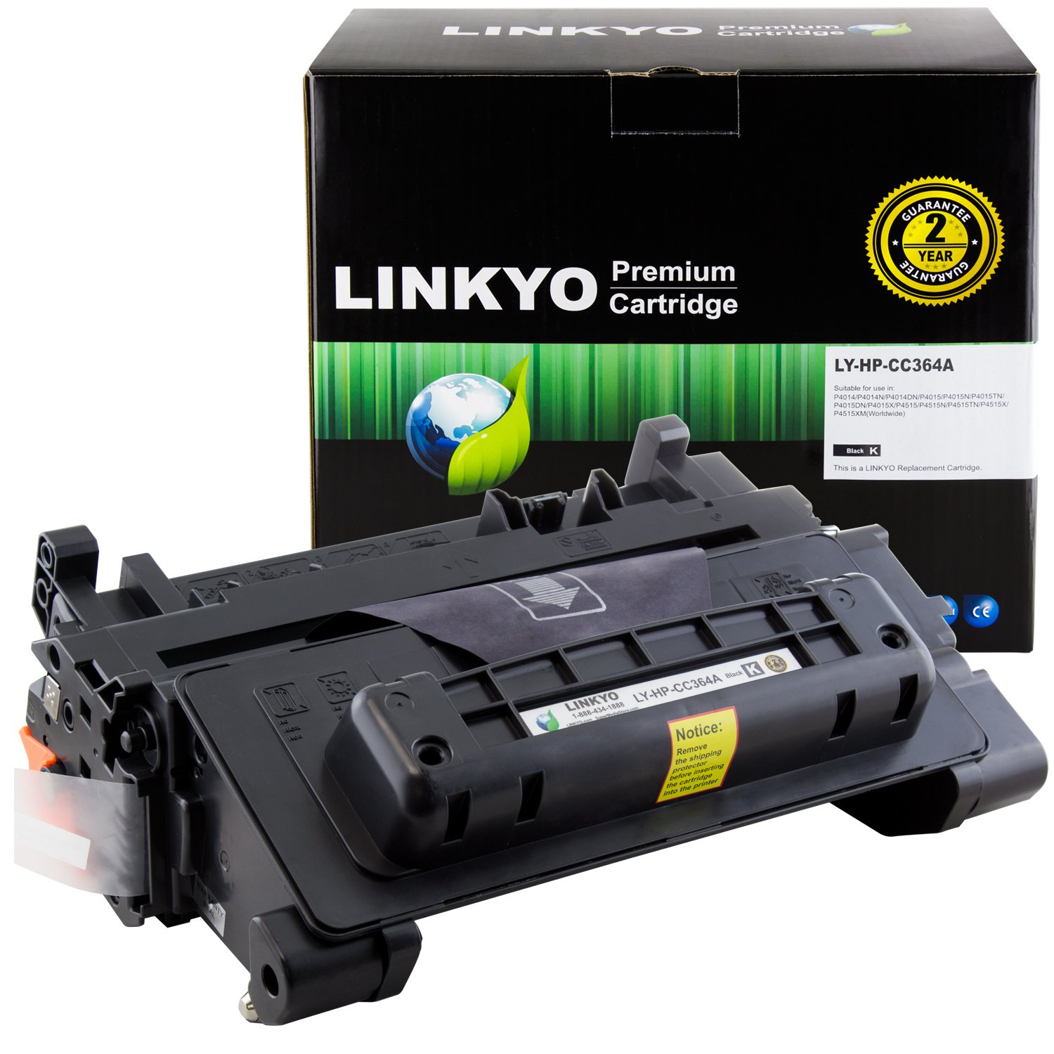LINKYO Compatible Toner Cartridge Replacement for HP 64A CC364A (Black)
