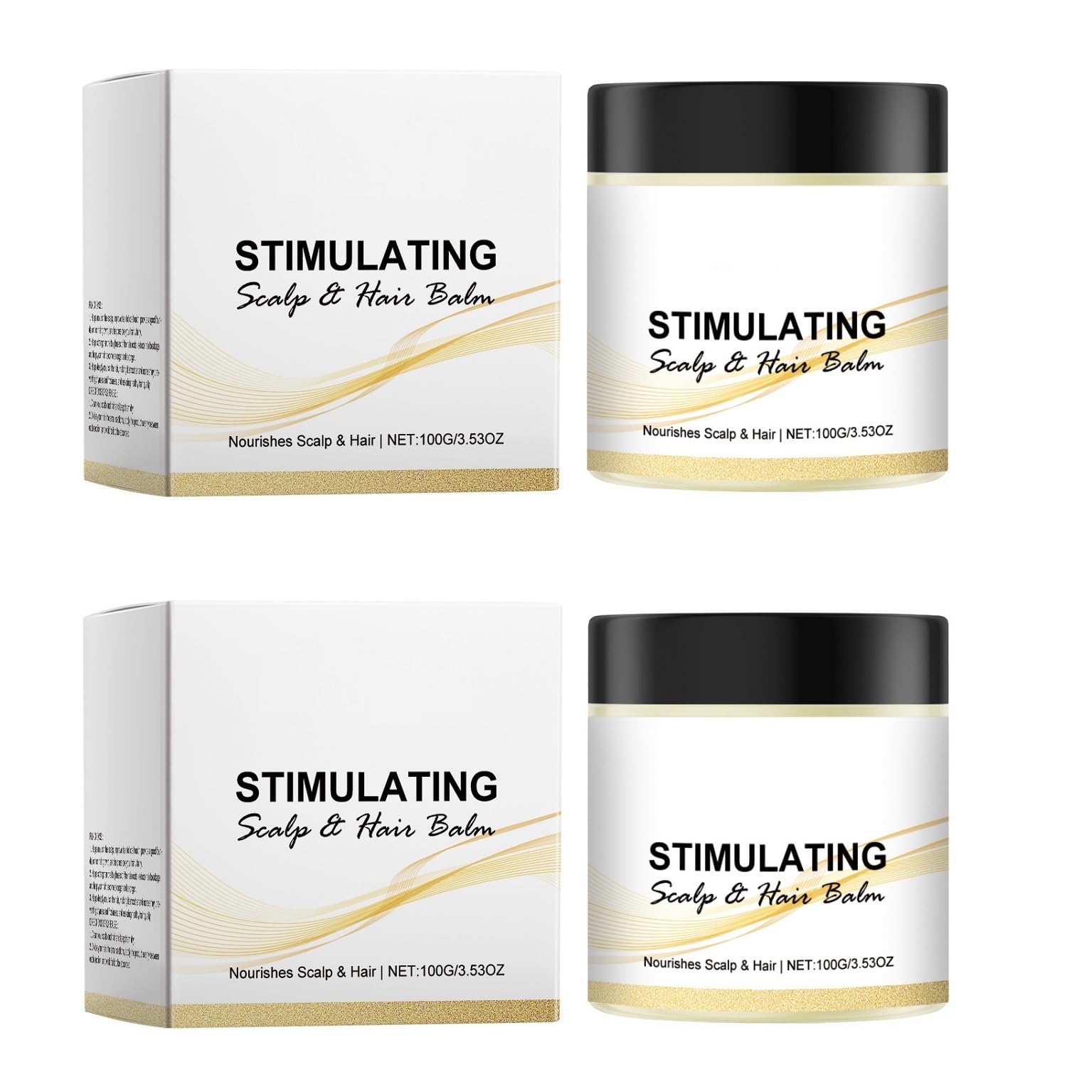 Photo 1 of 2Pcs Stimulating Scalp and Hair Balm,Shea Butter and Mango Butter Blend,Scalp Care, Hair Care, Moisture, and Give You a Glow Hair Look.