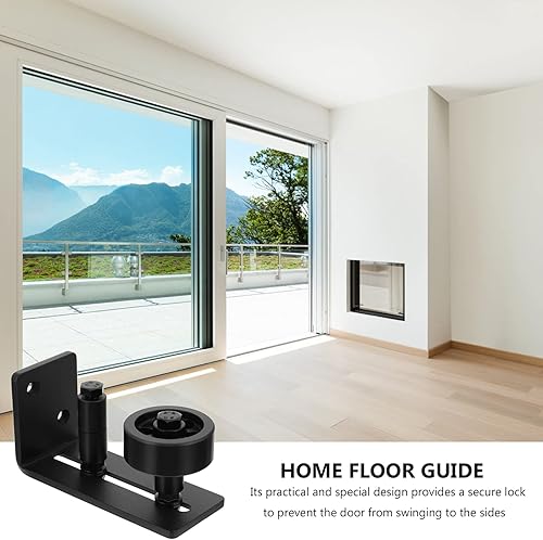 Miniatura 3 de DOITOOL Accesorios Pista de puerta corredera Guía de piso de granero de acero al carbono Puerta de granero Guía de piso de puerta de rodillo de