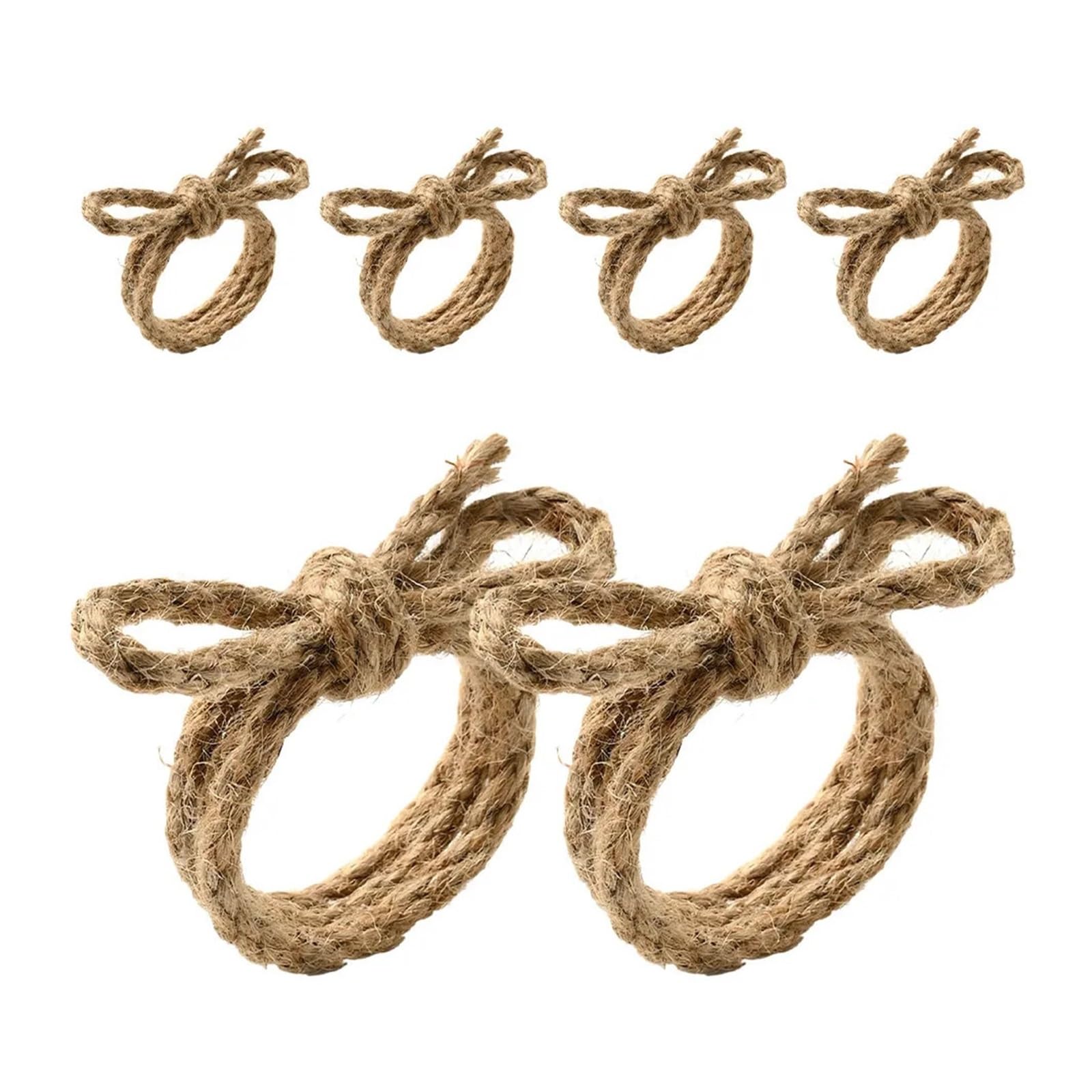 24Pcs Handmade Burlap Napkin Rings Rustic Jute Wedding Table Decor Farmhouse Boho