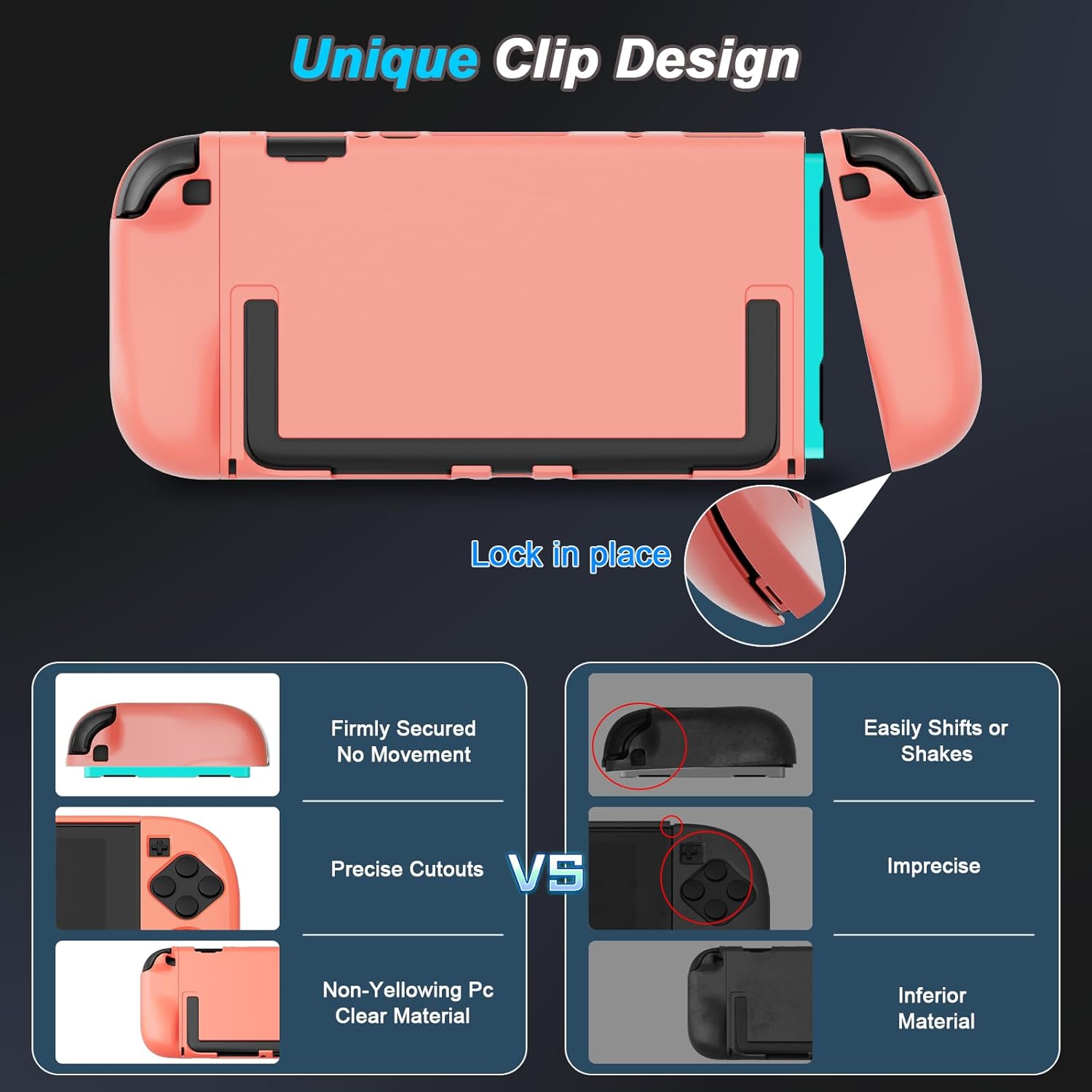 Protective Case for Nintendo Switch 2 (2025) Dockable, Orange Slim Hard Shell for Switch 2 Accessories, Scratch & Shock Protection Cover for Joycon 2 with Screen Protector, 8 Thumb Grip - Image 5