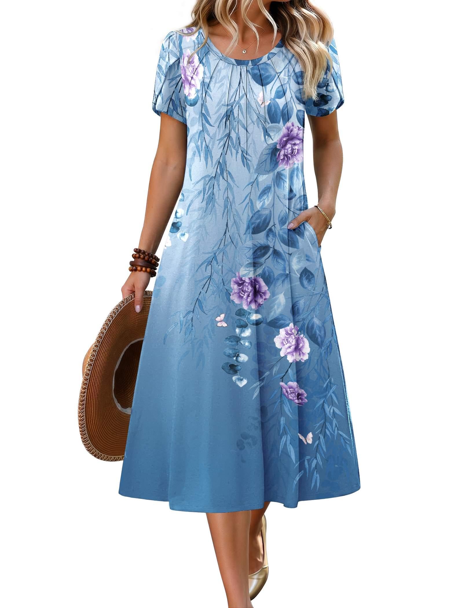 Zeagoo Pleated Midi Sundress