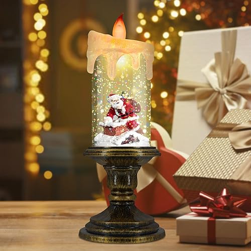Miniatura 2 de Velas de Navidad sin llama, velas LED parpadeantes con temporizador, luces de vela de globo de nieve para decoraciones de Navidad