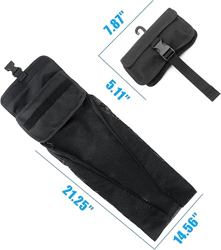 Miniatura 6 de Luwint Bolsa de malla de buceo Bolsa de malla larga Bolsa de almacenamiento multipropósito con clip de anillo D para deportes acuáticos Buceo Pesca