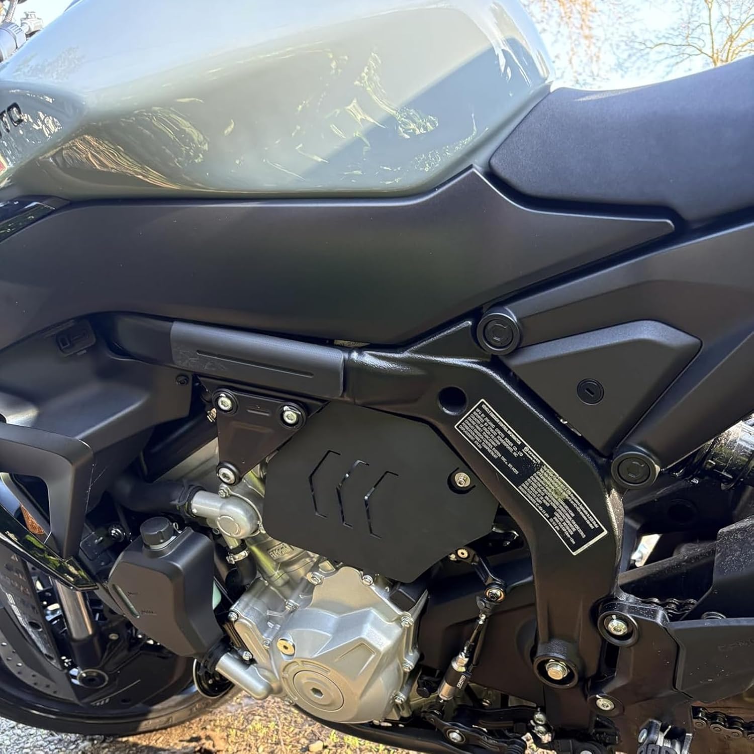 for CF Moto 675SS Motorcycle Engine Guard Protectors for CFMOTO 675SR 675NK 675SRS, CNC Aluminum, Black, Side Protection Shields, Bolt-On Installation, 2-Piece Set