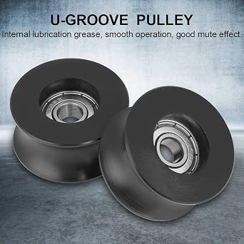 4pcs U Type Groove Pulley, Pulley Rolling Bearing Roller Guide U Groove Wheel for Doors, Windows, Driving Mechanical Equipment, 8 x 40 x 20mm / 0.3 x 1.6 x 0.8in