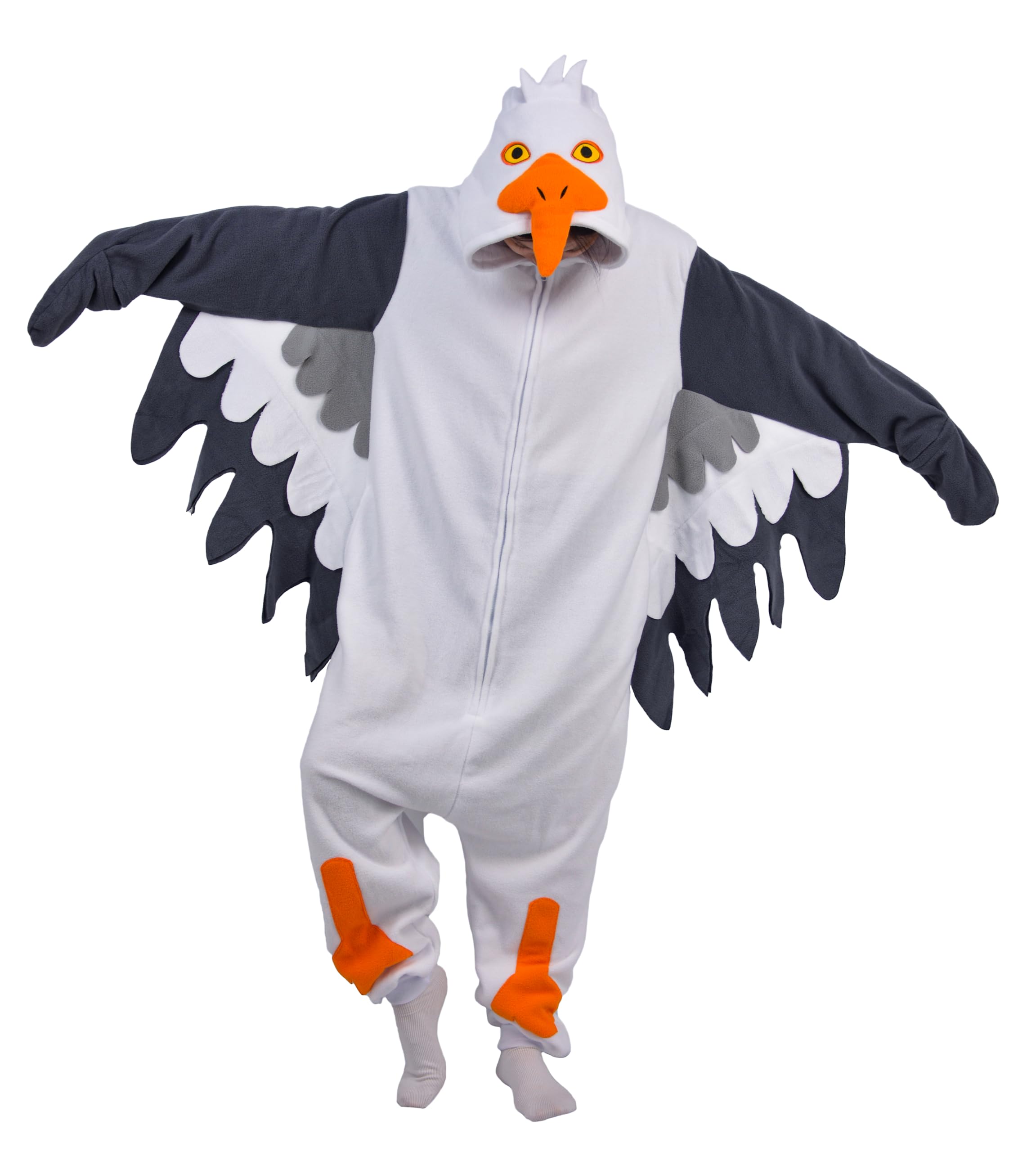 Onesie Costume Relaxo Combinaison Mouette Adulte Pyjama Femme Homme Kostum Animal Seagull Pyjama Noël Carnaval Halloween