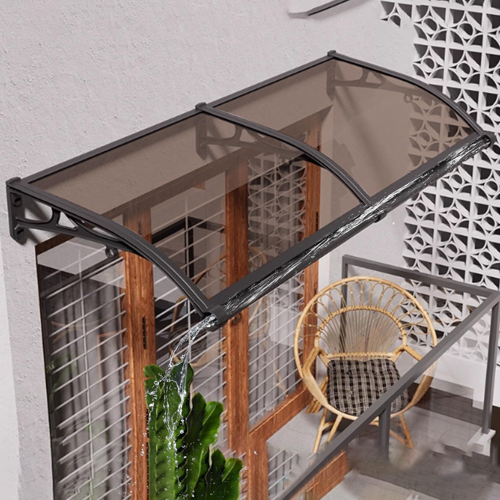 Auvent de porte d'entrée en polycarbonate idéal pour terrasse balcon et porche