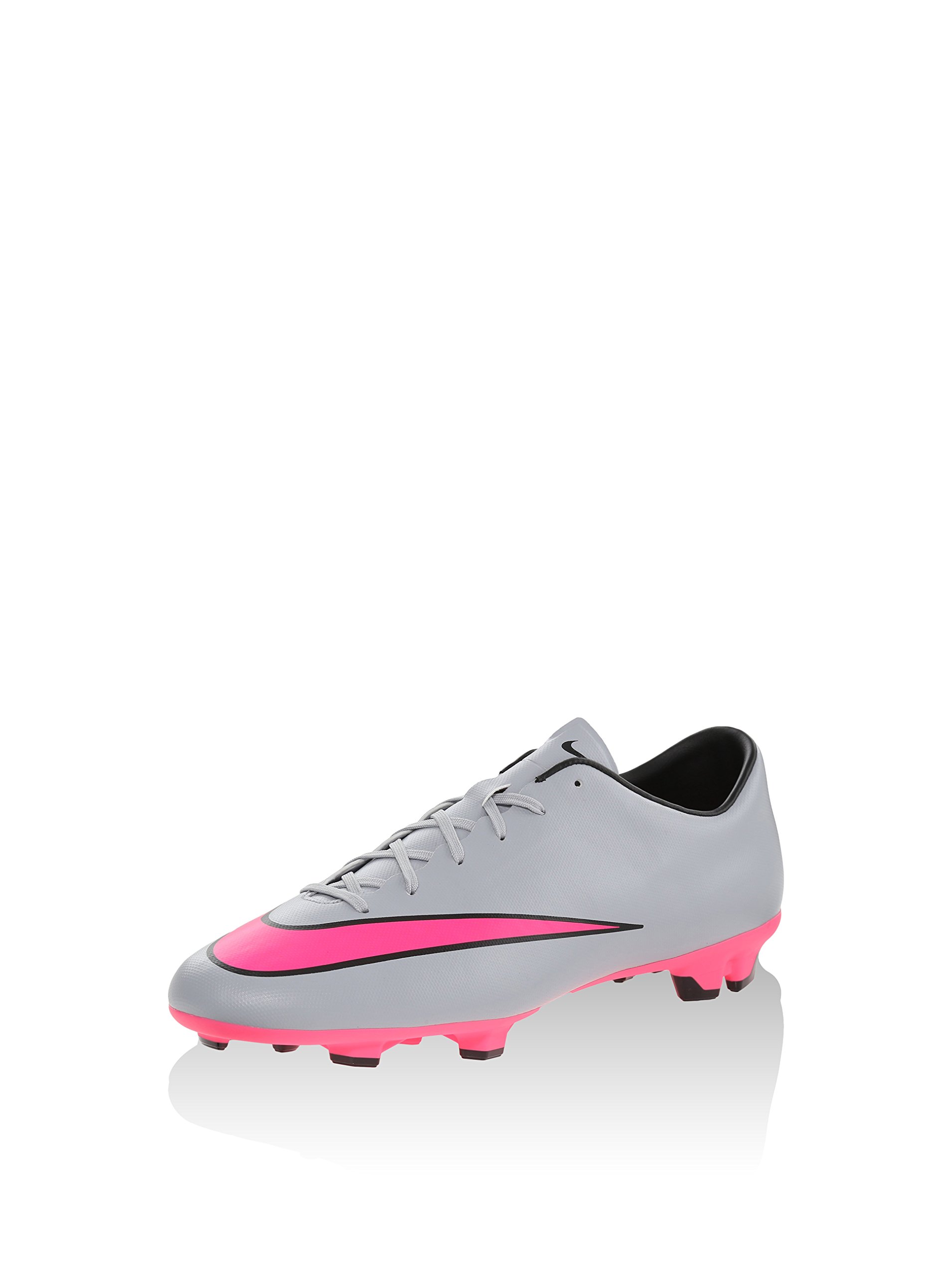 Nike Mens Mercurial Victory V FG Firm Ground Soccer Cleats 7 1/2 US, Wolf Grey/Black/Pink