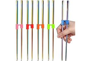 Non-Slip Training Chopsticks with Chopstick Helpers and Holder for Adult Beginners