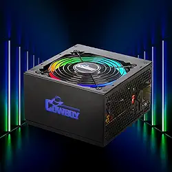 Fonte PC 600W RGB 7 Cores, Conectores ATX20+4/SATA/IDE/FDD + Proteções OVP/OCP/SCP/OTP – Segurança e Resistência para Gamers