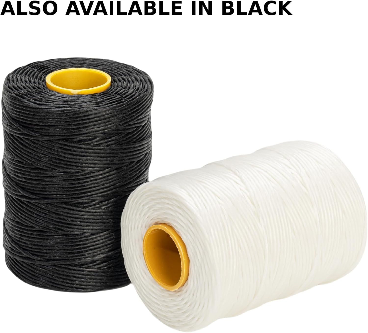 9-Ply White String Waxed Twine, 660 Feet per Roll Heavy Duty Twine String, White Cable Tie Down Wax Lacing Cord for Indoor or Outdoor Use,Thick White Twine Wax String with 160 LBS Tensile Strength (2)