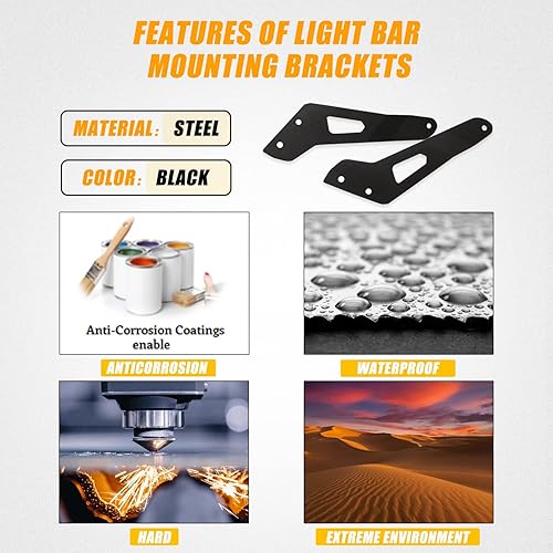 Miniatura 3 de RANSOTO 50'' LED Light Bar Mounting Brackets Compatible with Can-am Maverick X3 2017 2018 2019 2020 2021 2022 2023 2024 Upper Roof Windshield Stock