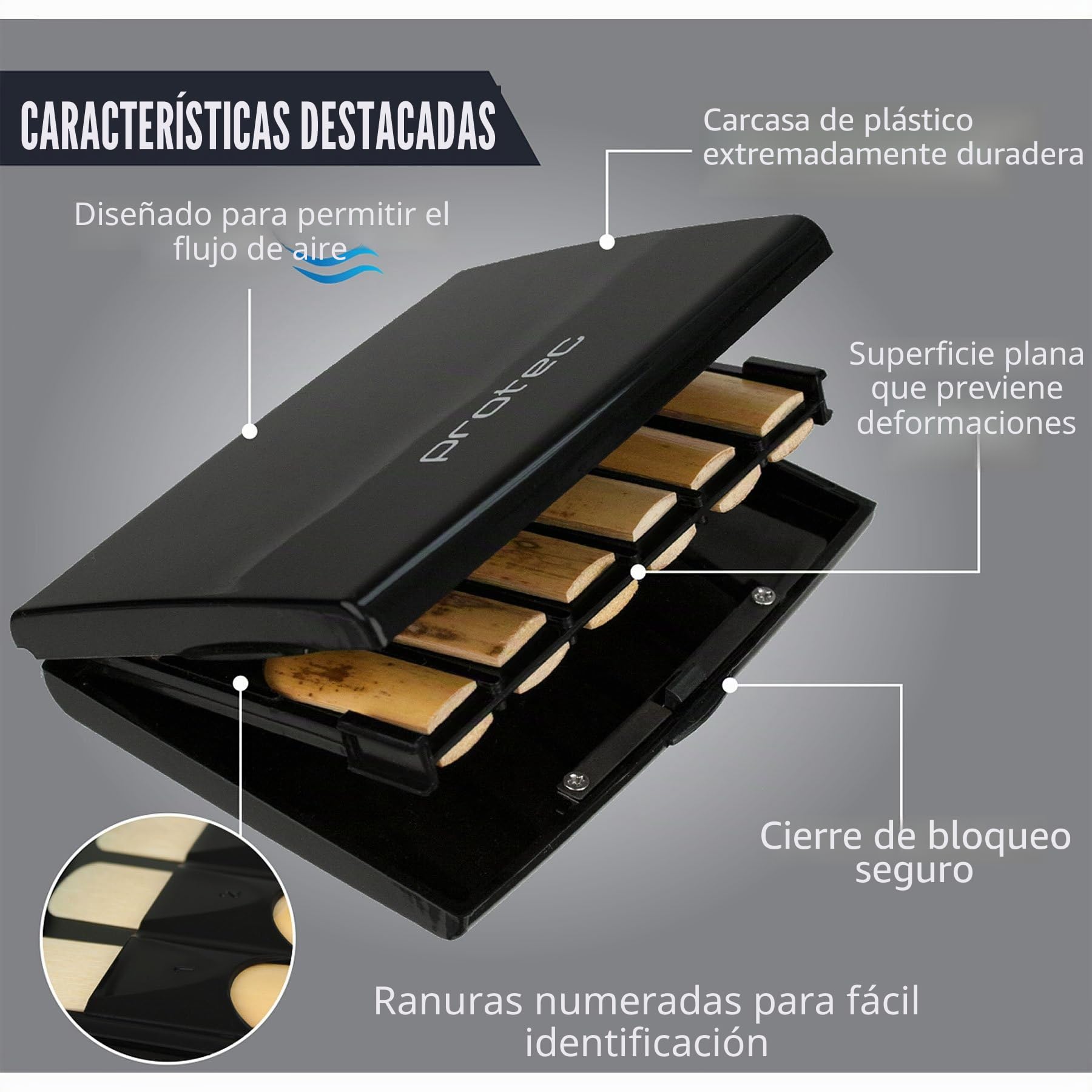 Protec A250 - Estuche para lengüetas de clarinete, color negro