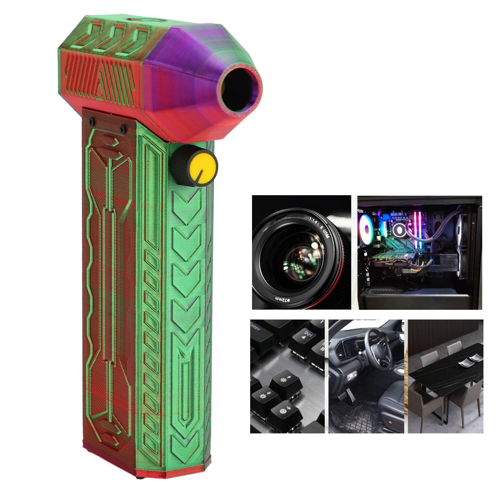 Potente la turbo mini spazzole senza pennello 110000 giri/min ad alta velocità 3 velocità regolabili a turbina ventilatore per la pulizia dei computer portatili per laptop (Nero rosso)