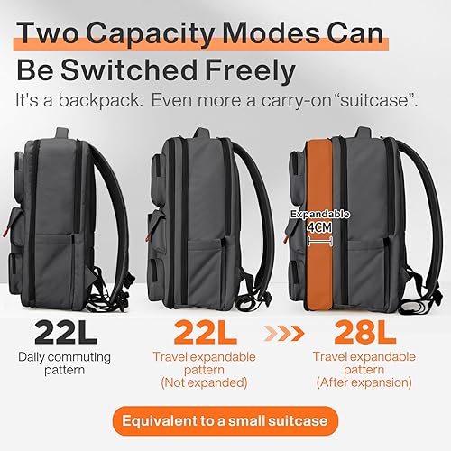 Miniatura 3 de Hanke Mixi - Mochila para laptop, mochila delgada de viaje para hombres y mujeres, resistente al agua, bolsa de computadora para la escuela