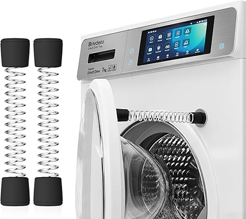 Paquete de 2 accesorios para puerta de lavadora de carga frontal, soporte magnético para puerta con resorte flexible y discos de metal adhesivos,