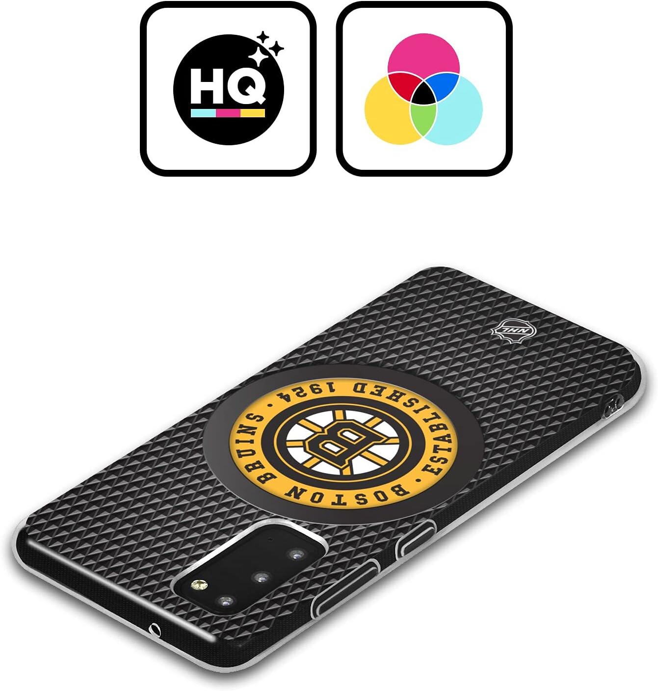 Head Case Designs Officially Licensed NHL Puck Texture Boston Bruins Gel Case [Military Grade Protection] Compatible with Samsung Galaxy S23 Ultra 5G and Compatible with MagSafe