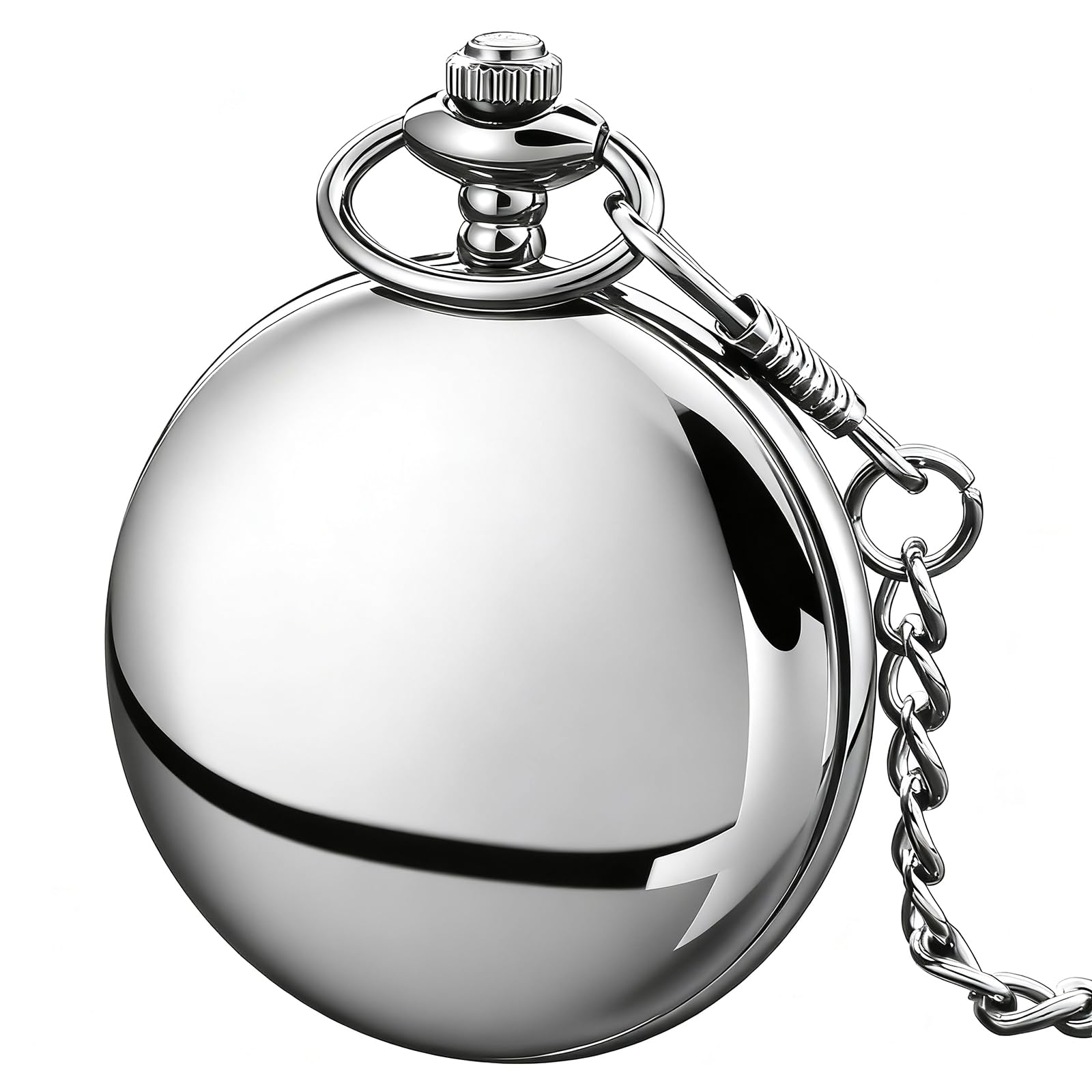 Tiong Reloj de Bolsillo clásico de Cuarzo de Acero Suave con Cadena de números Romanos para Hombres y Mujeres, Reloj de Bolsillo con Colgante para el día del Padre, Regalo de cumpleaños