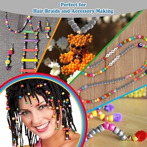 Miniatura 6 de 1100 cuentas de poni, kit de cuentas de pulsera de la amistad, cuentas para hacer joyas, cuentas para el cabello, cuentas para hacer pulseras,