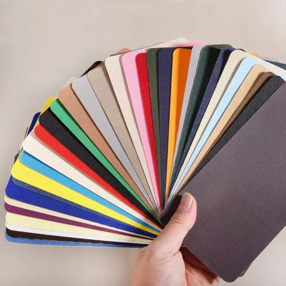 Cotton Fabric Repair Patches,Self-Adhesive Denim Patch Fabric,Waterproof Linen Repair Tapes Kit for Down Jacket,Jeans,Sofa,Clothes,Curtains (Grey,2)