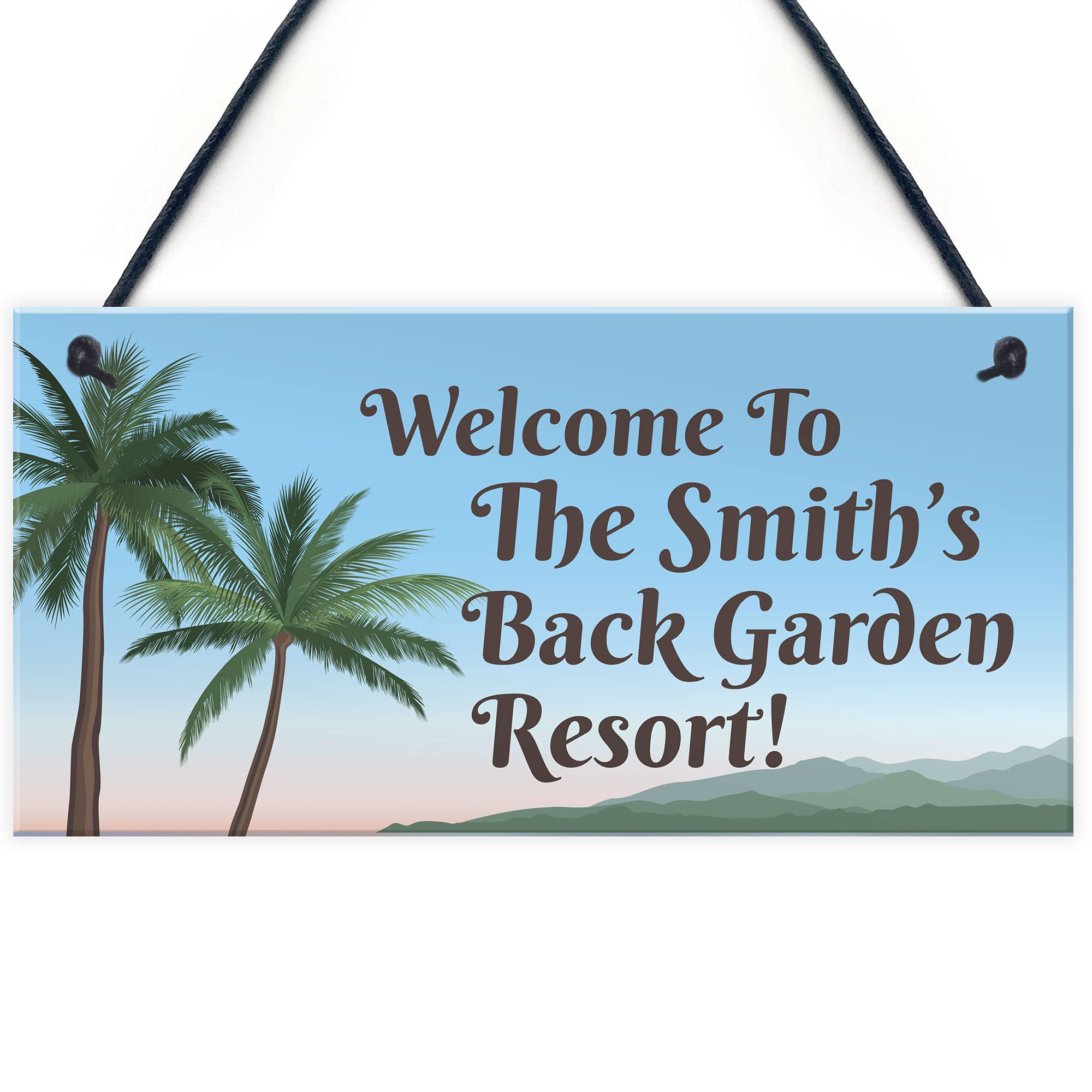 Personalised Garden Sign For Outdoor Funny Back Garden Resort Sign Lockdown Gift Home Gift