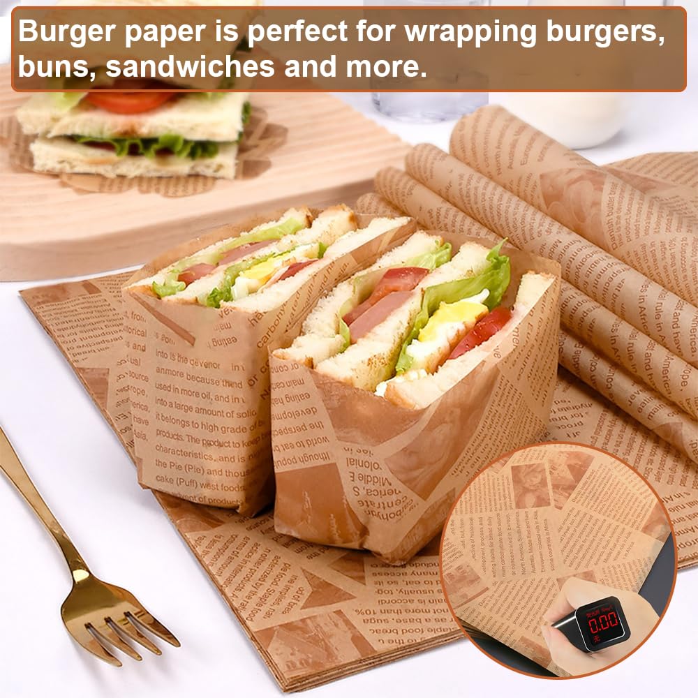 Papieren Deli Wrap Vetvrij Times 17x17cm (100 Stuks