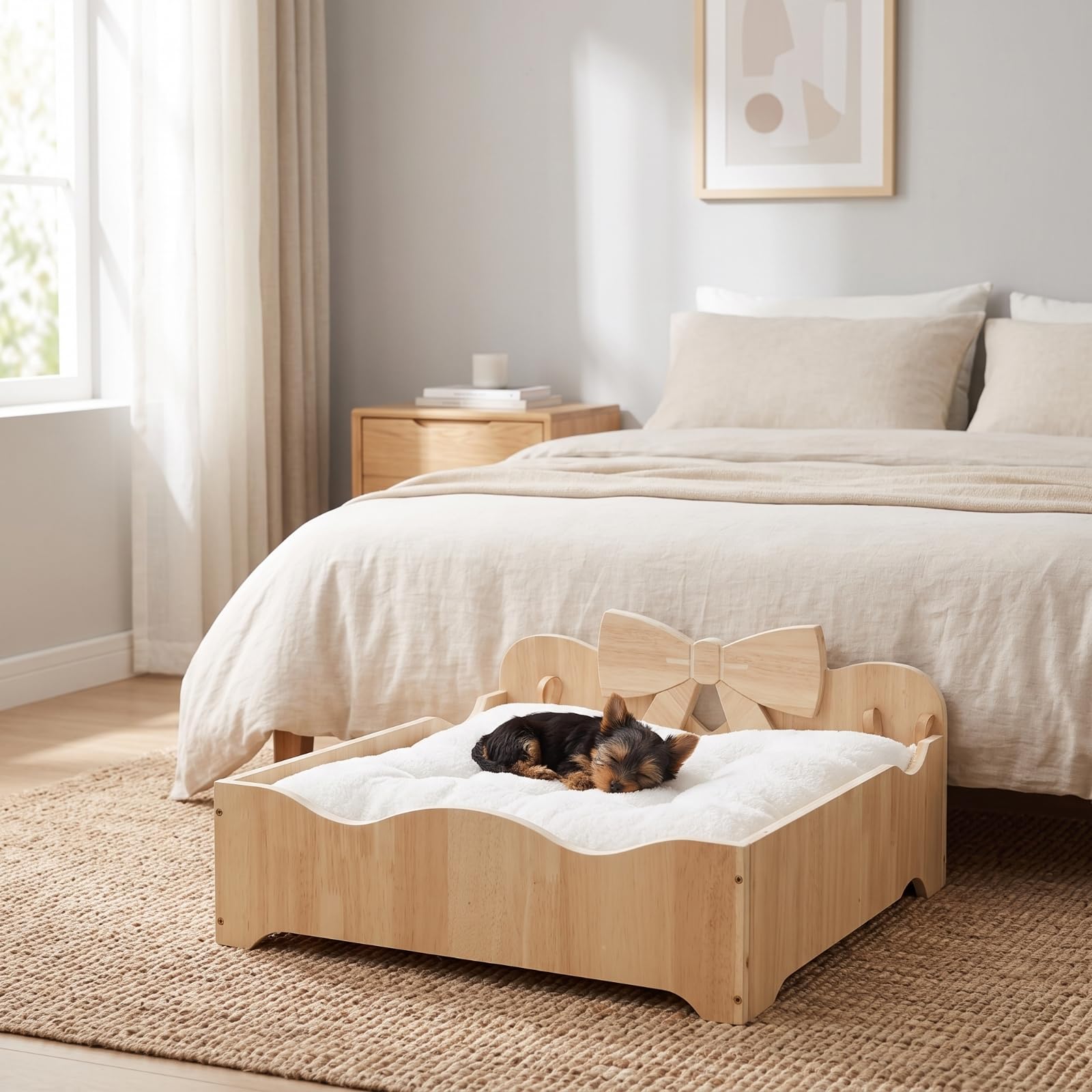 Genérico Cama De Madera para Mascotas, Cómoda Y Que Ahorra Espacio