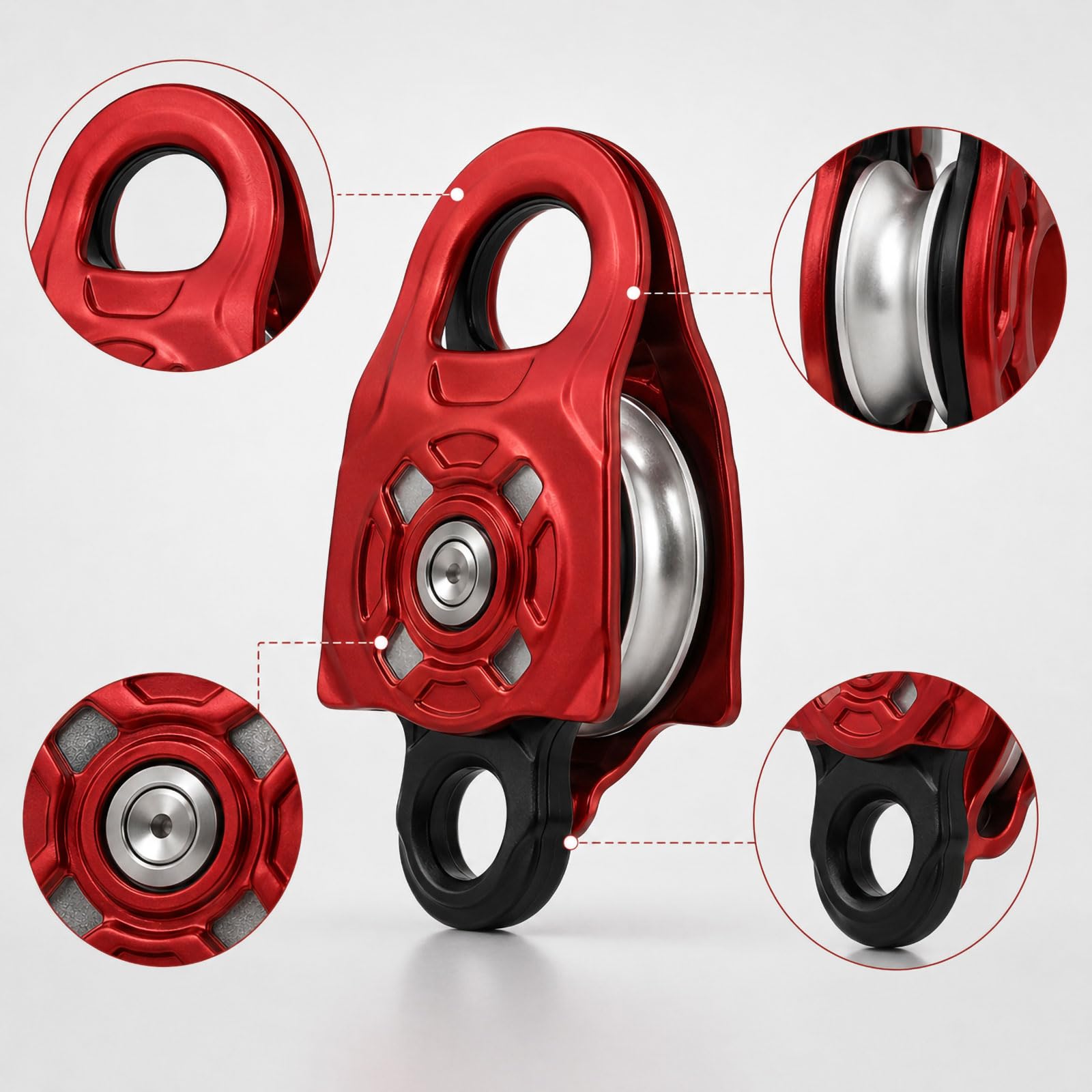 Bloque de polea con placas laterales cerradas, Red
