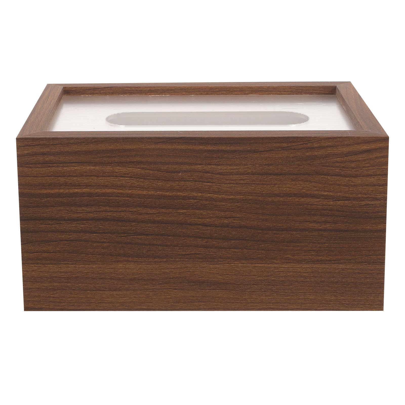 Holz Taschentuchbox Walnuss Design Serviettenspender Kompakt für Wohnzimmer Bad mit Deckel