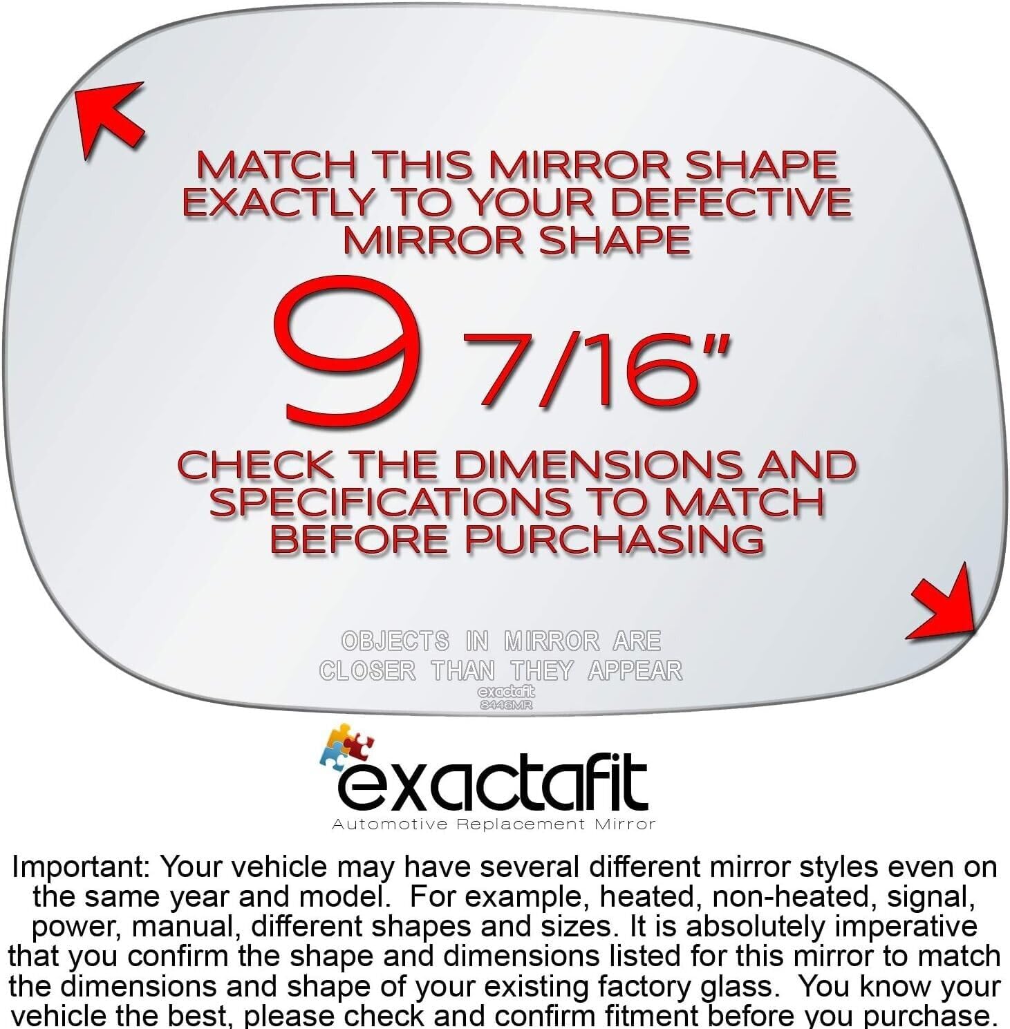 Passenger Side Mirror Glass Replacement For 2002 2003 2004 2005 2006 2007 2008 Dodge Ram 1500 2500 3500 Right Door Mirrors exactafit 8446MR