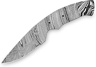 EJOY OUTDOORS Handmade Damascus Blank Blade | Hand Forged full tang knife Steel Blade | Curve Blade 6.5 Inch Material for Making Knives | HUNT-12 (6.5 Inch)