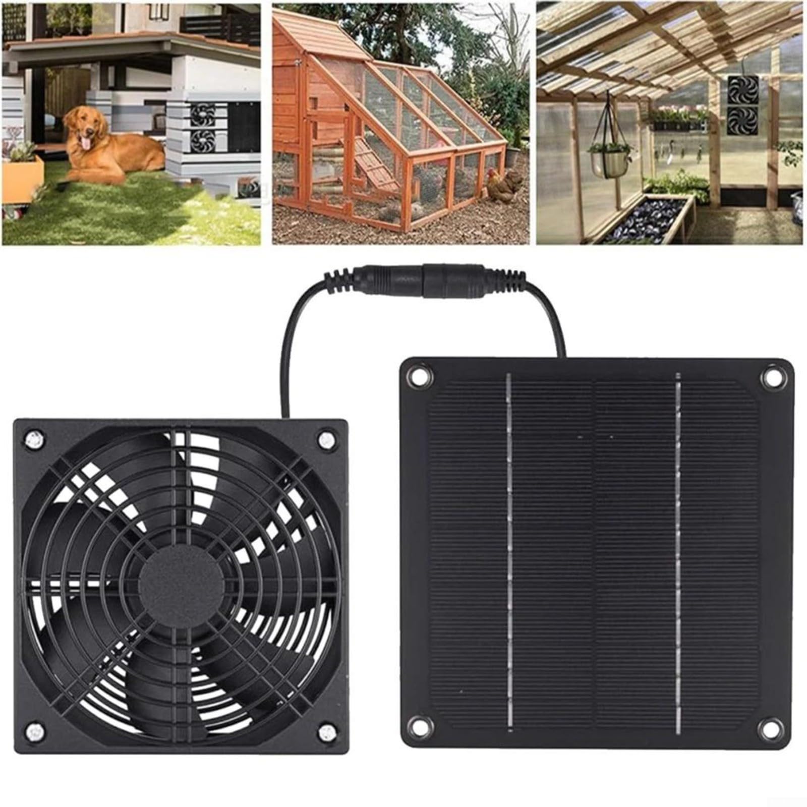 10W 12V Solar Abluftventilator aus Monokristallinem Silikon für Gewächshäuser, Camping und Hühnerställe, Wandmontage