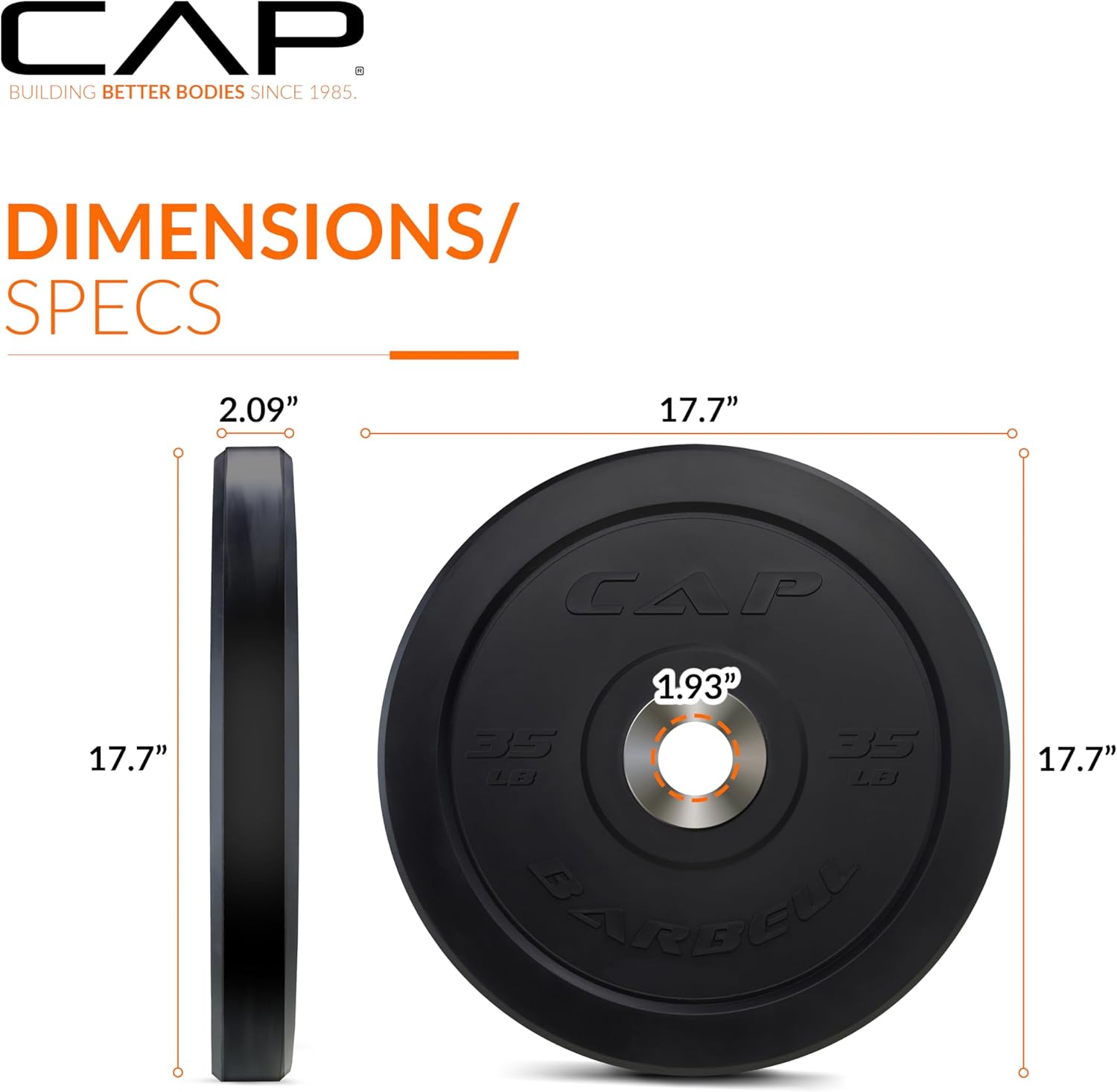 CAP Barbell Rubber Olympic Bumper Plate | Multiple Options/Colors