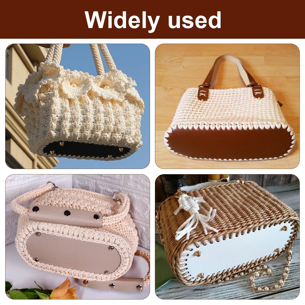 4 Fonds De Sac En Cuir PU Pour Crochet - 30x10 Cm - Perforés Et Prêts à L'emploi - Pour Sac à Main, Sac Bandoulière DIY