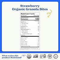 Vista 1 de MadeGood - Bocaditos de granola de fresa, 28 unidades, sin gluten y aperitivos orgánicos