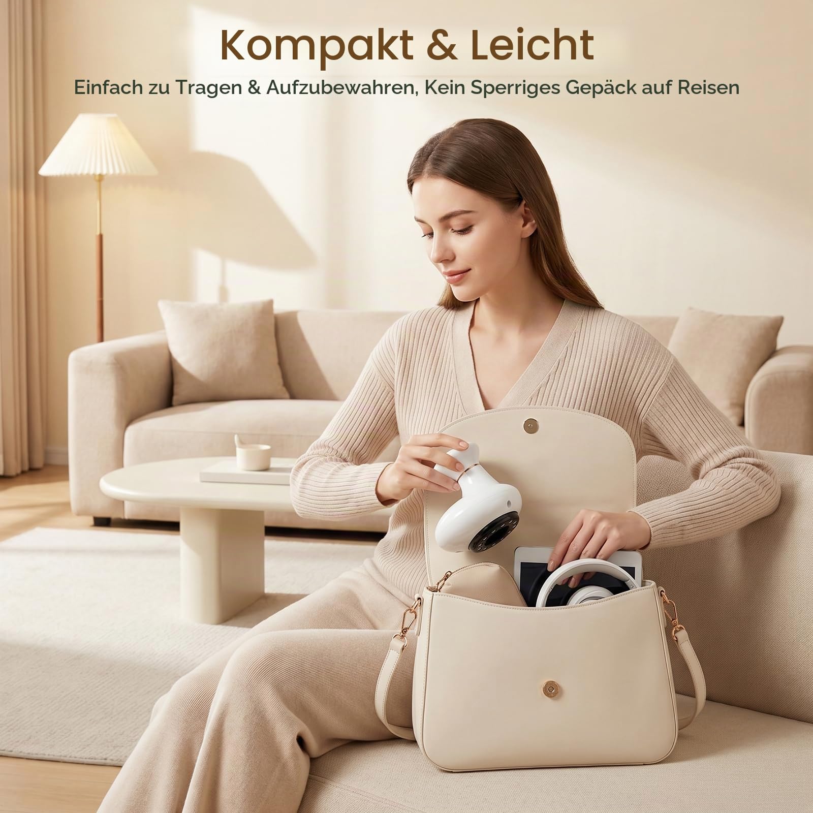 BEE&FLOWER Massage 4-in-1 Massagegerät gegen Cellulite - Schröpfgerät Elektrisch mit Saugstufen & Wärme, Anti-Cellulite & Straffung, Tragbar & USB-C Aufladung für Bauch Taille Arme Beine
