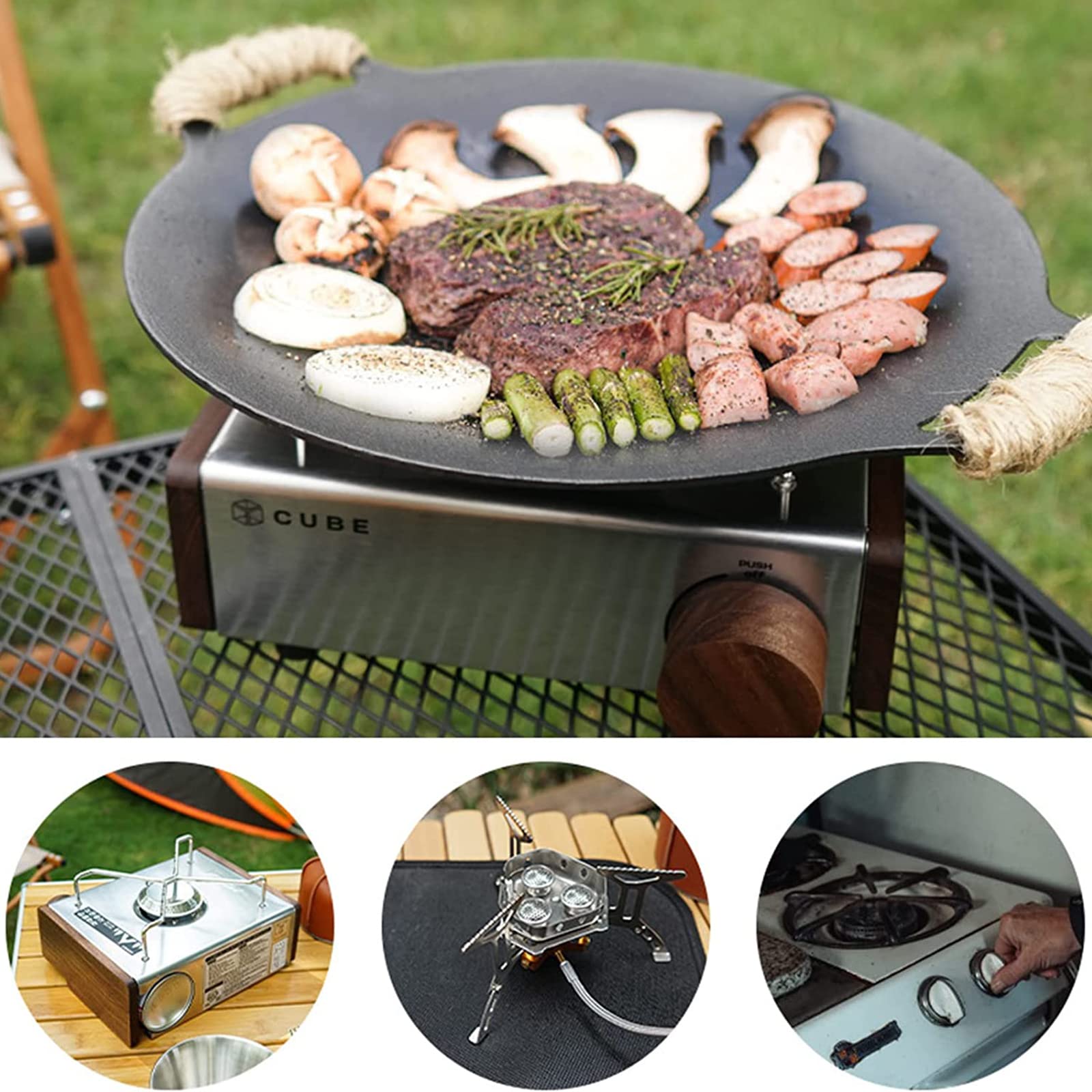 Amazon | アウトドア キャンプ 鉄板 焼肉プレート マルチグリドル 軽量