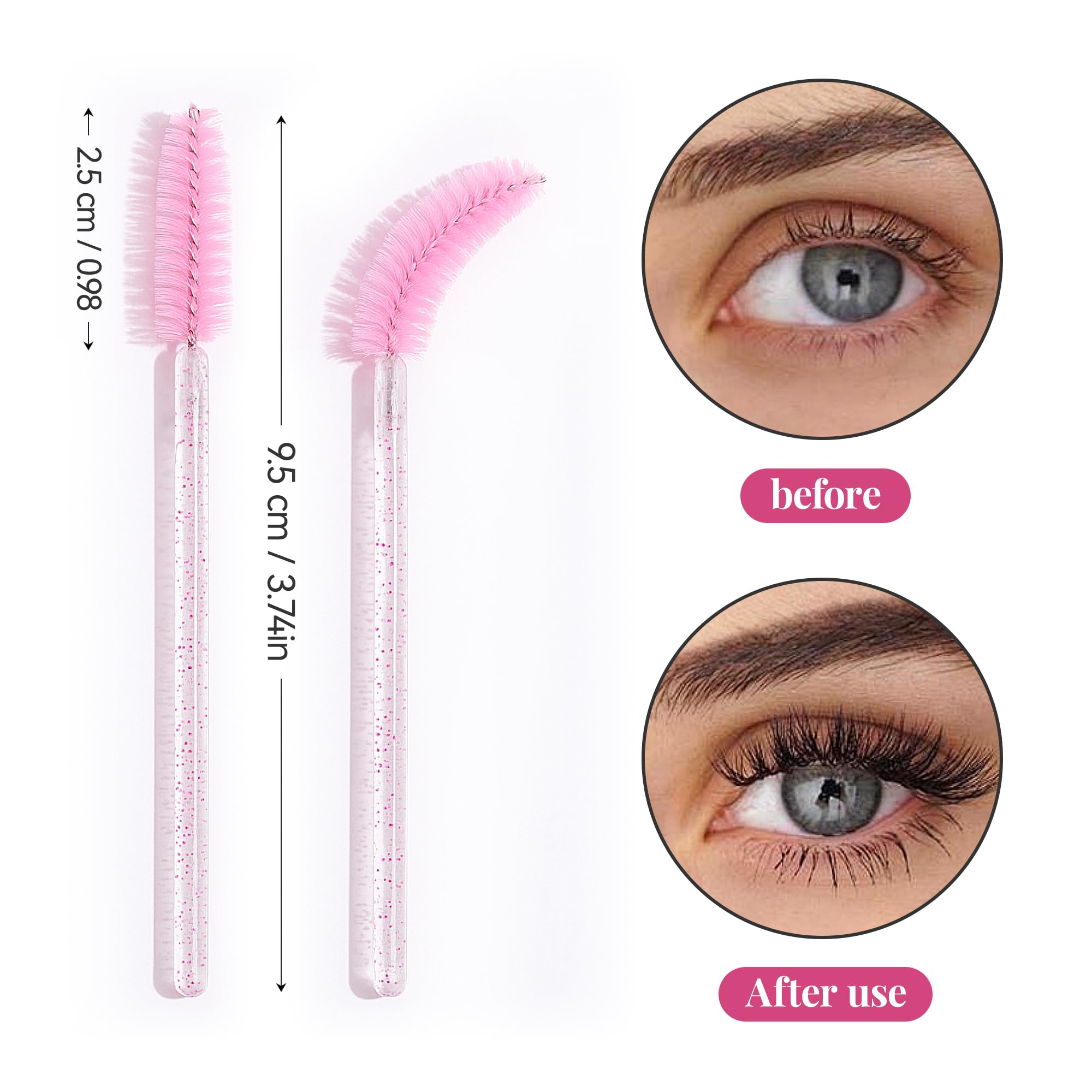 Aujzoo 40 brochas de pestañas kit de maquillaje cepillo de cejas herramientas cosméticas