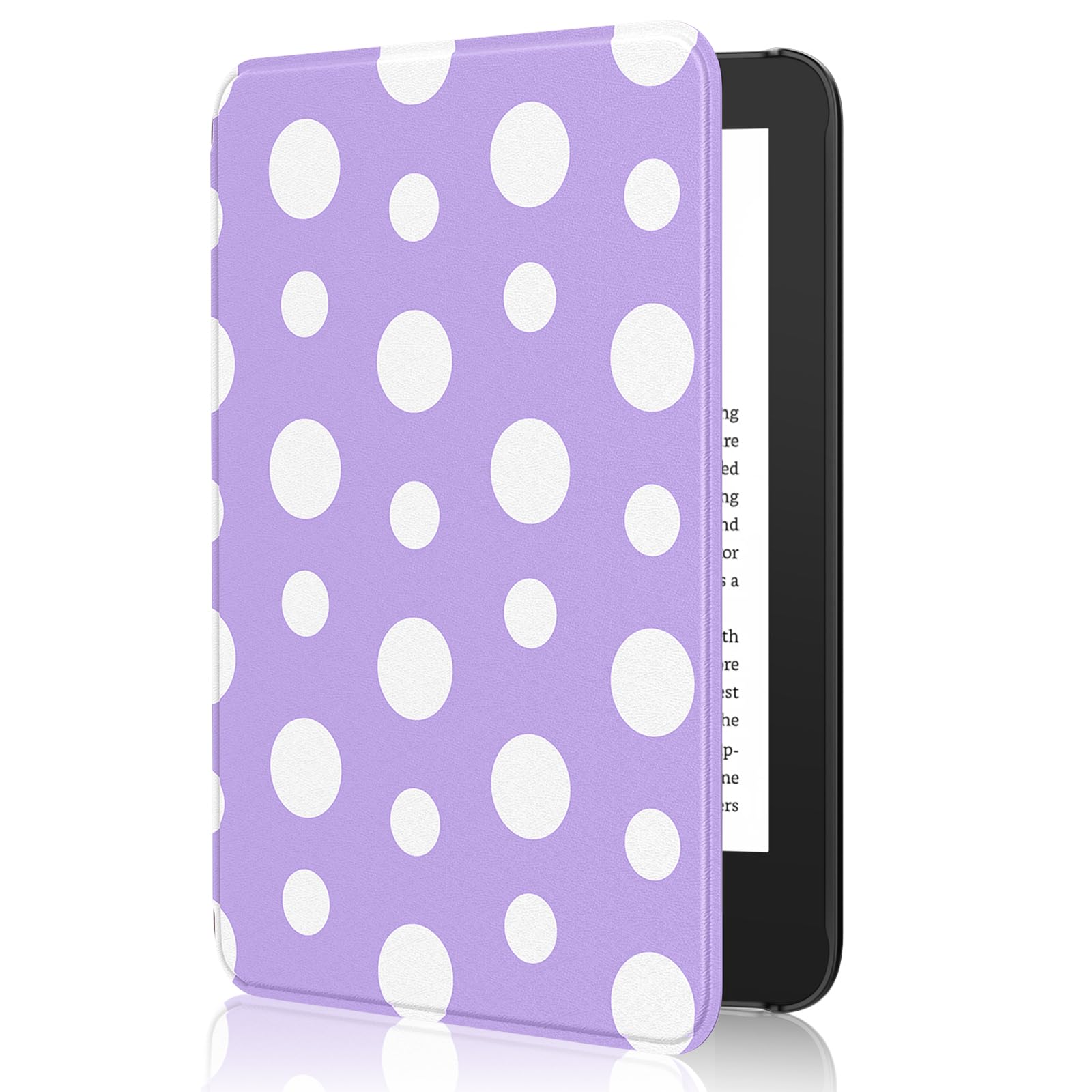 MoKo Case Fits 6" All-New E-Reader (11th Generation-2024/2022 Release), Lightweight Shell Cover with Auto Wake/Sleep, Not fit BOOX & Kobo, Lilac Dots