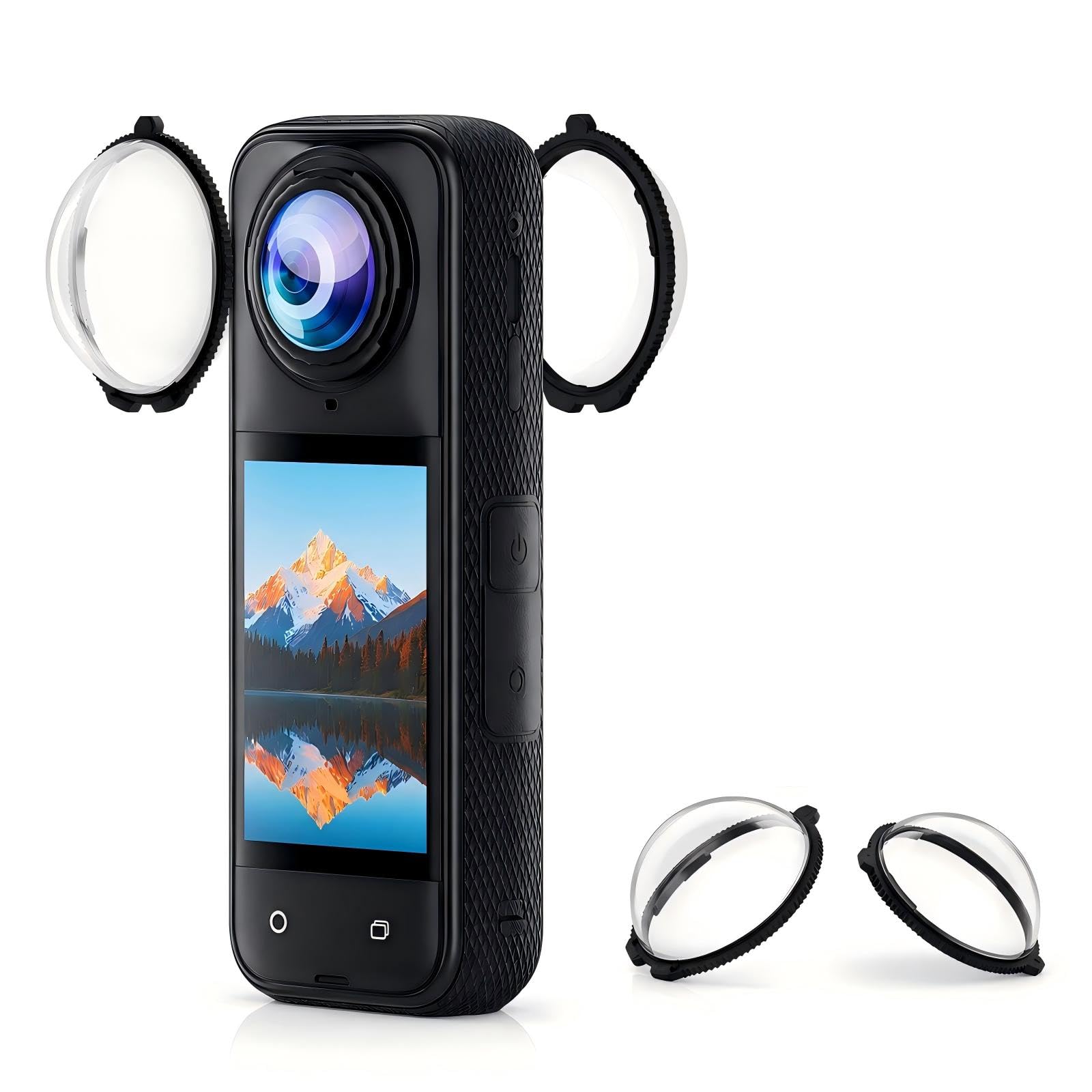 Lens Guard Protective Cover for Insta360 X5, Standard Rotation PC Lens Guard, High Transmittance Lens Cap for Insta360 X5 Action Camera Accessories-image-0