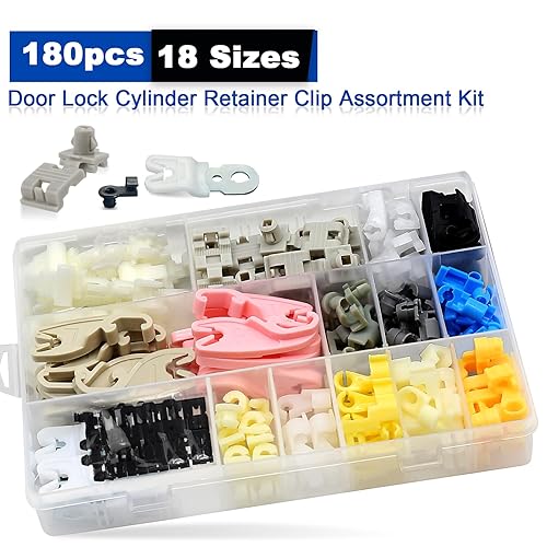 Miniatura 3 de Kit surtido de 180 clips de barra de bloqueo de puerta, clips de retención de cilindro de bloqueo de puerta de 532 pulgadas, clips de barra de 18