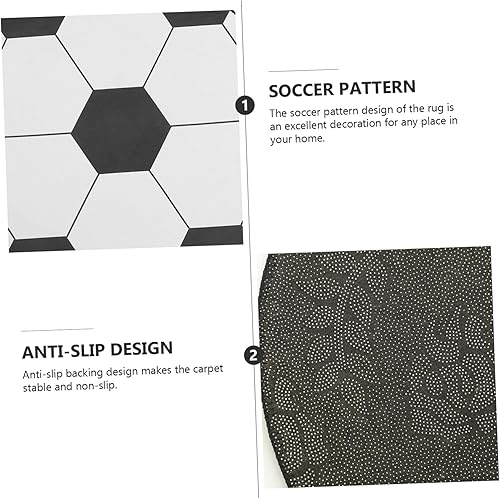 Miniatura 5 de Alfombra de patrón de fútbol Estera de silla de computadora de fútbol Almohadilla protectora de poliéster para sala de estar