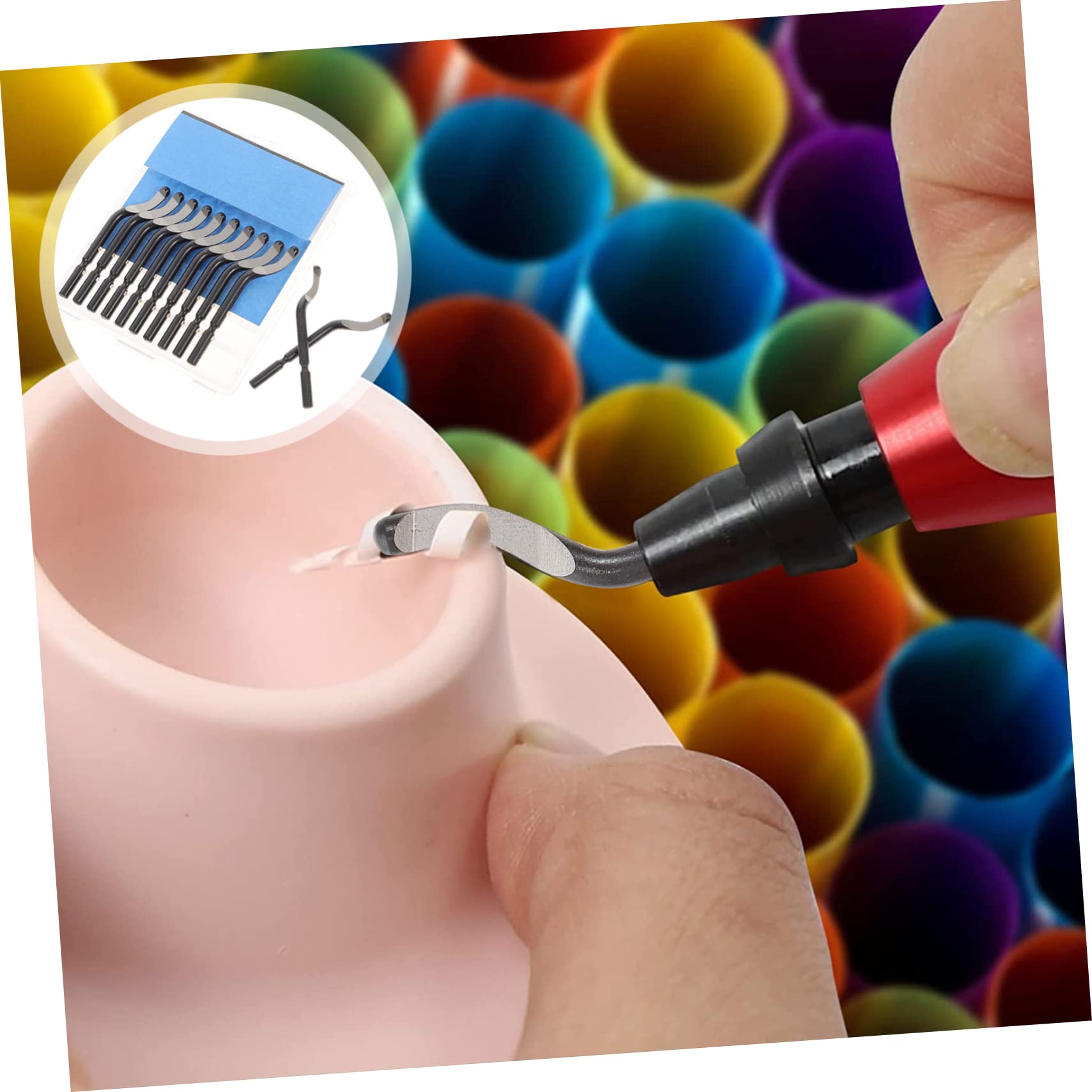 MAGICLULU 5 Set Utensili Per Sbavatura Professionale Con Ergonomico Lama Per Metallo Rimozione Burrs in Legno Alluminio Rame Strumento Rotante Facile Da Usare Controllare 10 Pezzi*5