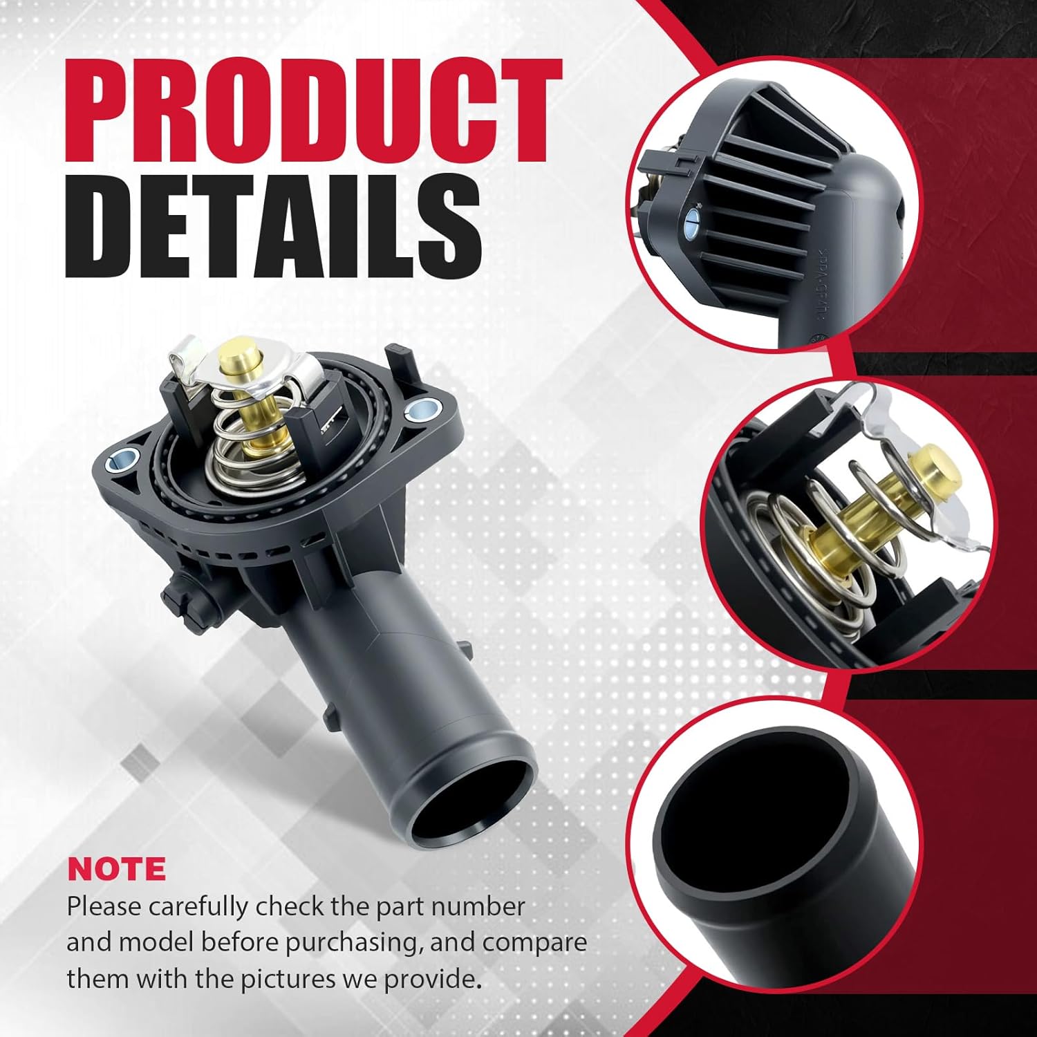 Engine Coolant Thermostat Housing Compatible With Ram 1500 3.6L V6 2013 Replace for 68105533AA 68322748AA