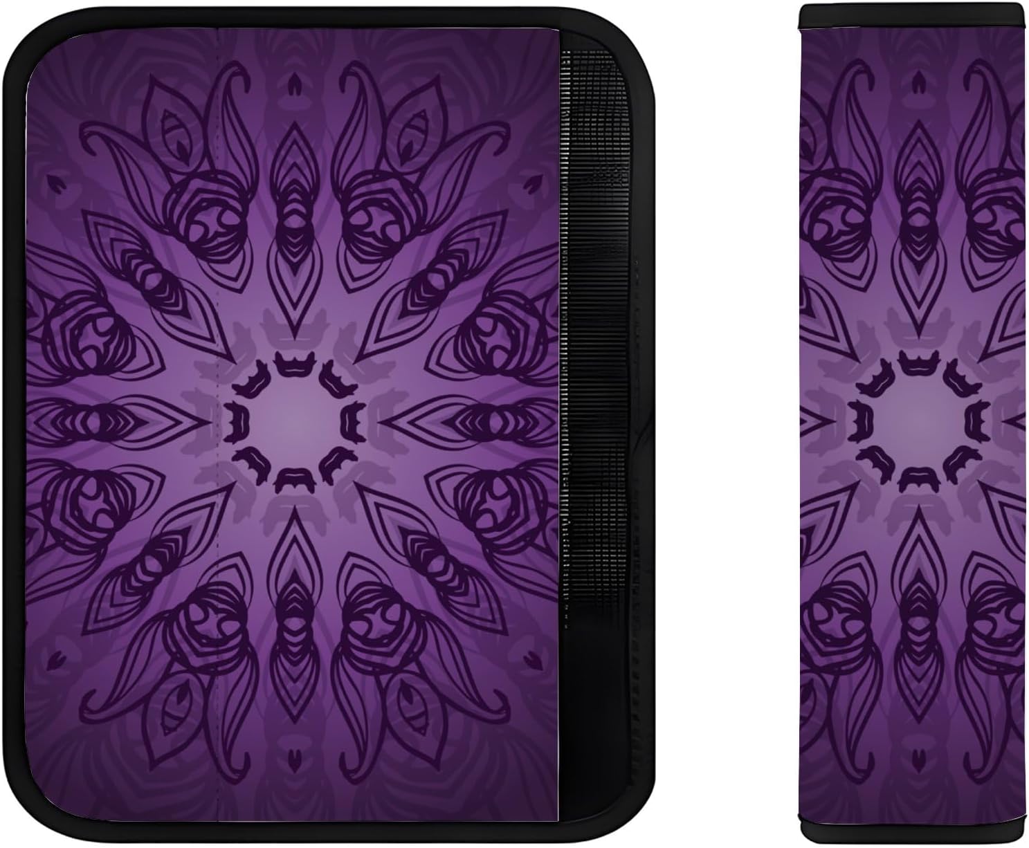 Purple Mandala Floral Seat Belt Pads, Comfortable Seat Belt Covers Car Accessories All Season Cushion General Ladies Car Comfortable Safety Shoulder Protector Chest Cushion