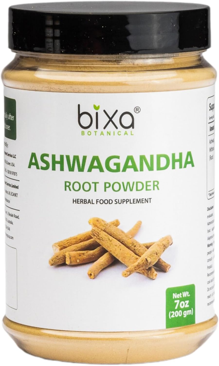 Ashwagandha Root Powder (Withania Somnifera Root) (7 Oz / 200g) Indian Ginseng, Best Re-Energizer & Immunity Booster | Herbal Supplement for Improve Sleep – by Bixa Botanical